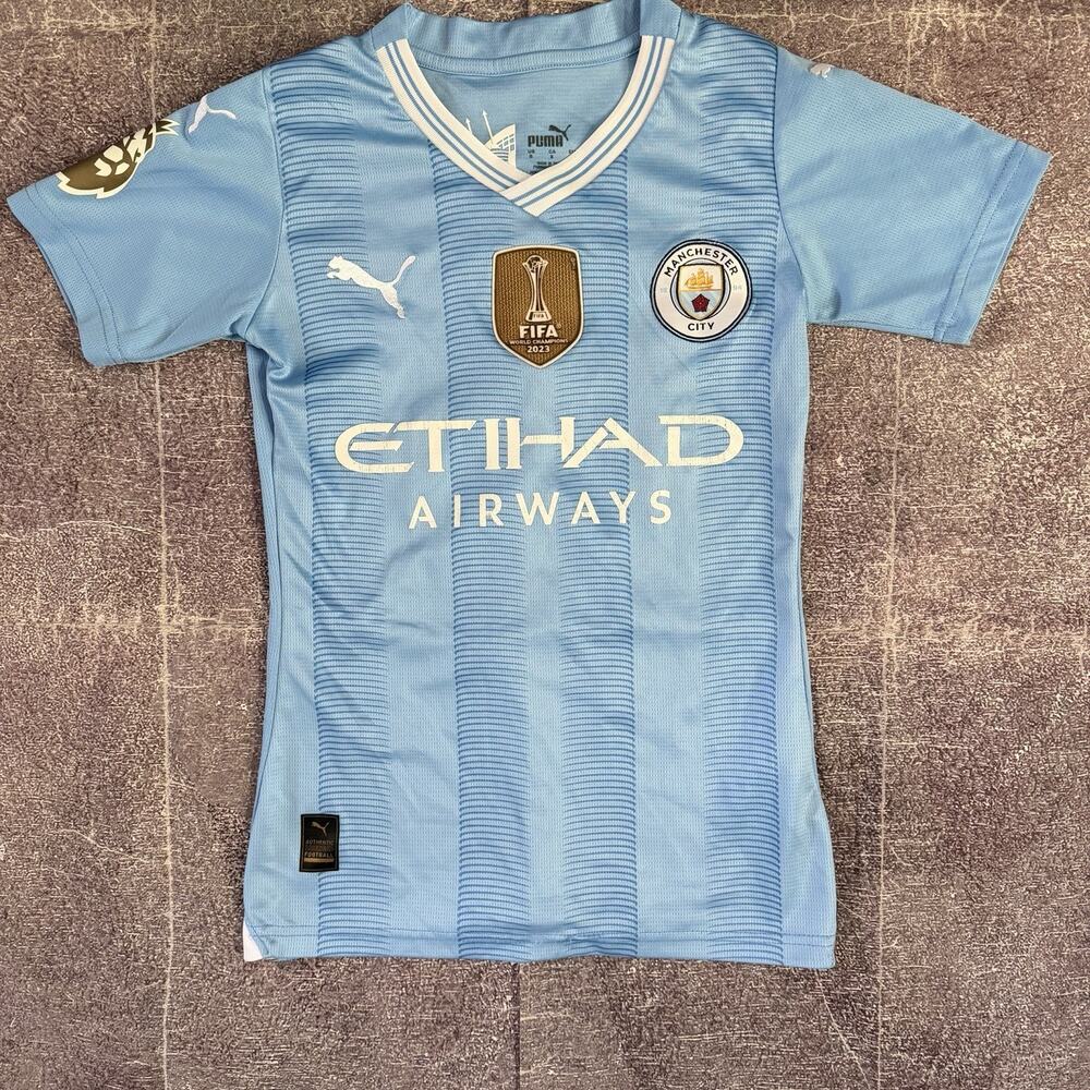 Boy's Puma Manchester City Erling Haaland 2023 FIFA World Champions Jersey Sz S